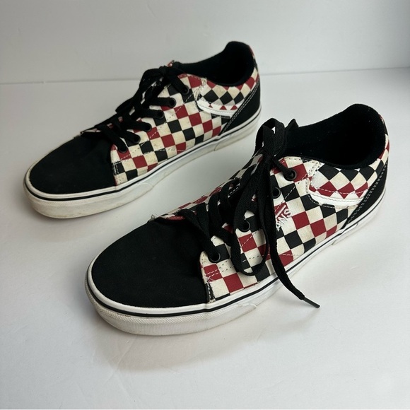 Vans Off The Wall Checkered Shoes Men’s Size 9 EU 42 Sneakers Red Black FLAW - Picture 5 of 11